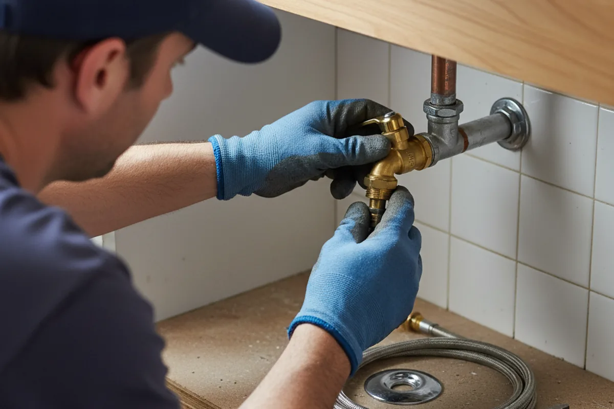 Shutoff valve and fitting work during Faucet and Fixture Repair in Crozier